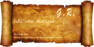 Görbe Rufina névjegykártya